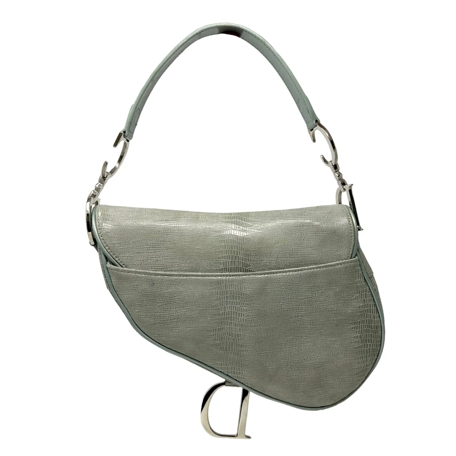 Dior Baby Blue Lizard Saddle Bag