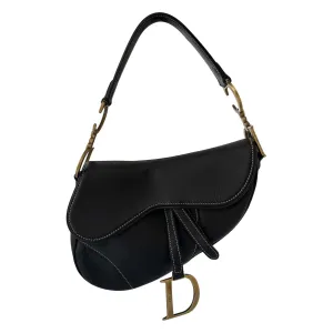 Dior Black Contrast Saddle Bag