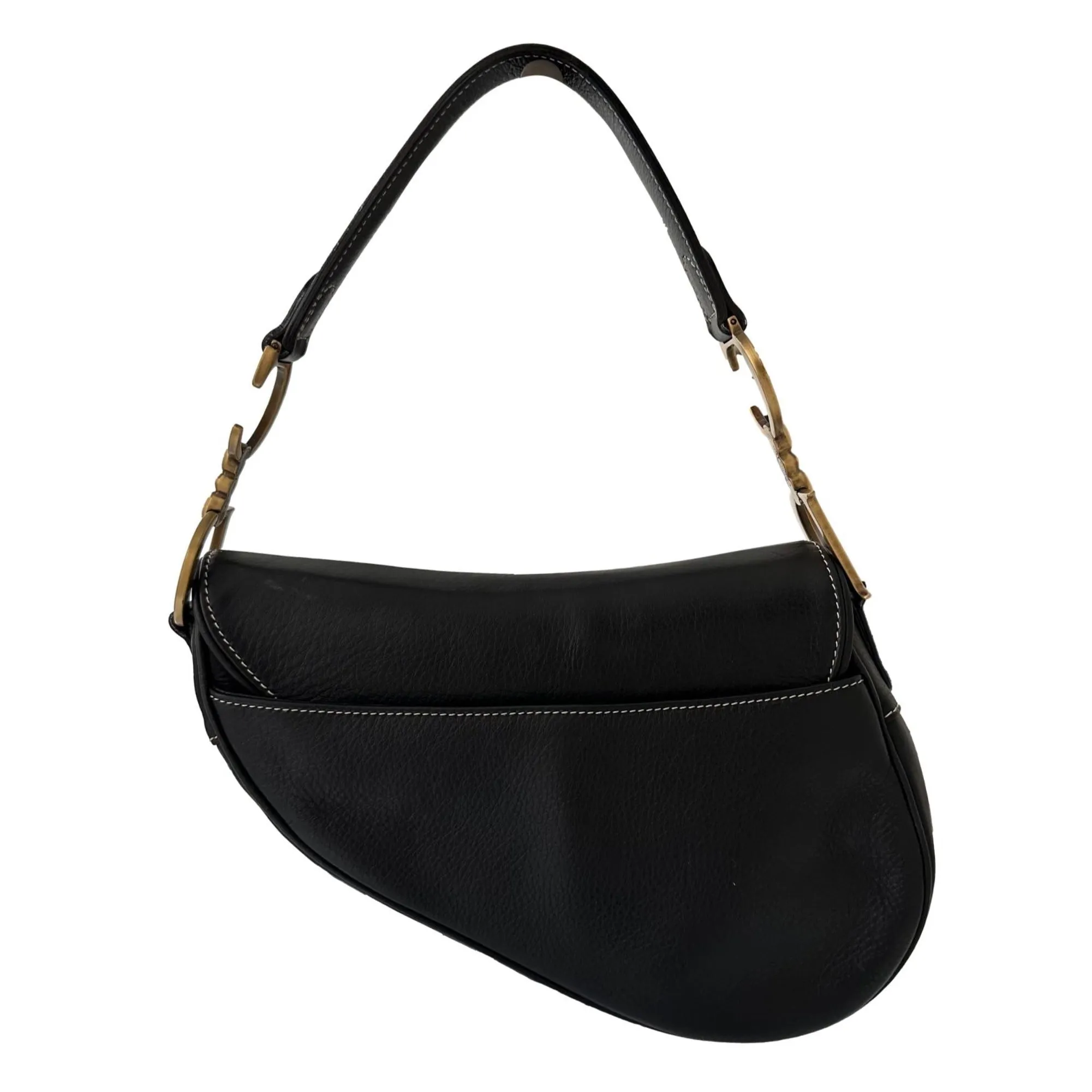 Dior Black Contrast Saddle Bag