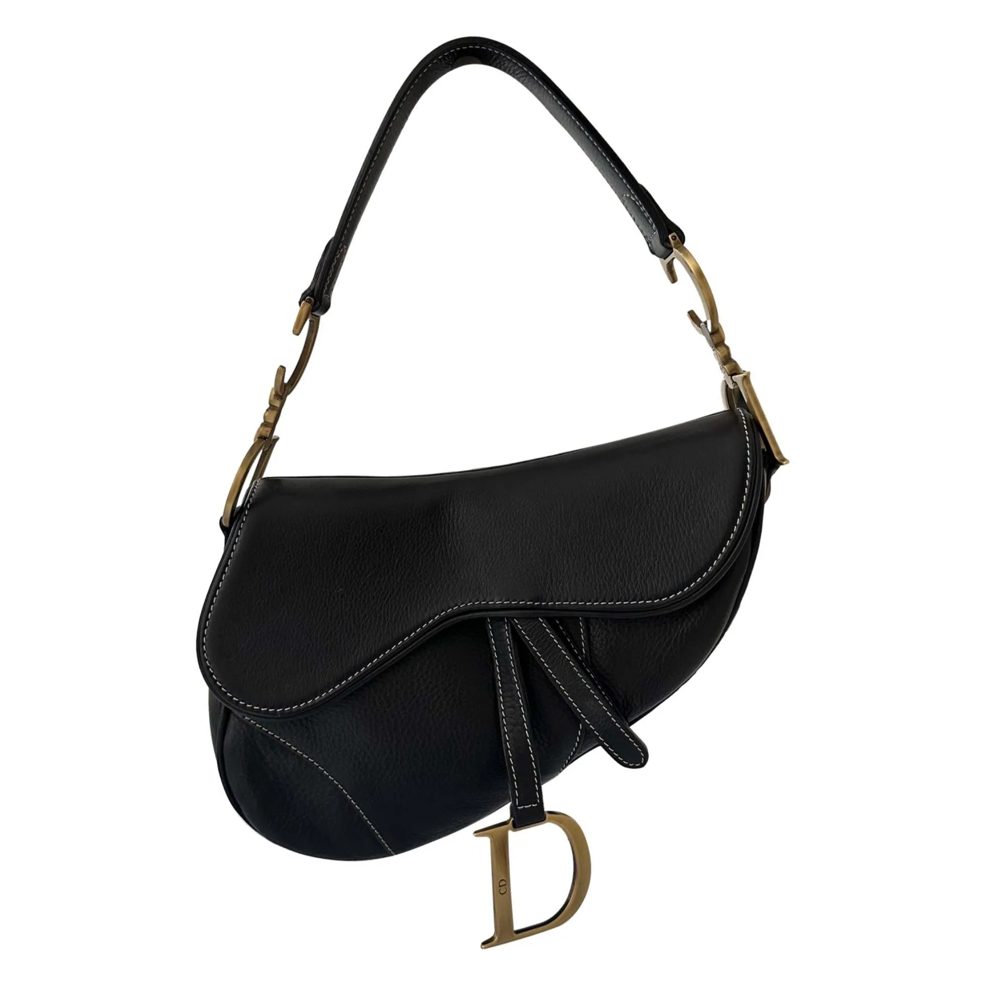 Dior Black Contrast Saddle Bag
