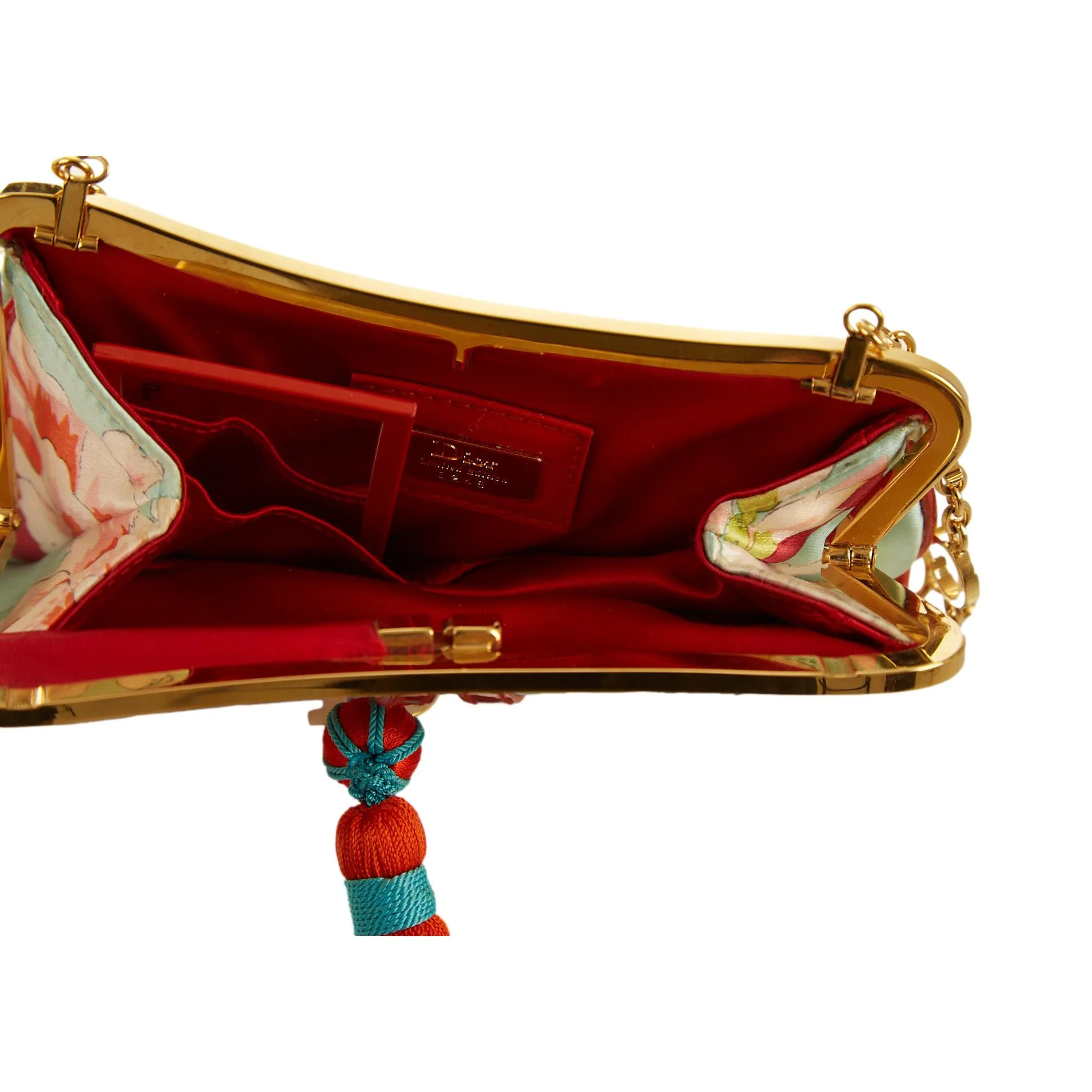 Dior Blue Floral Print Mini Saddle