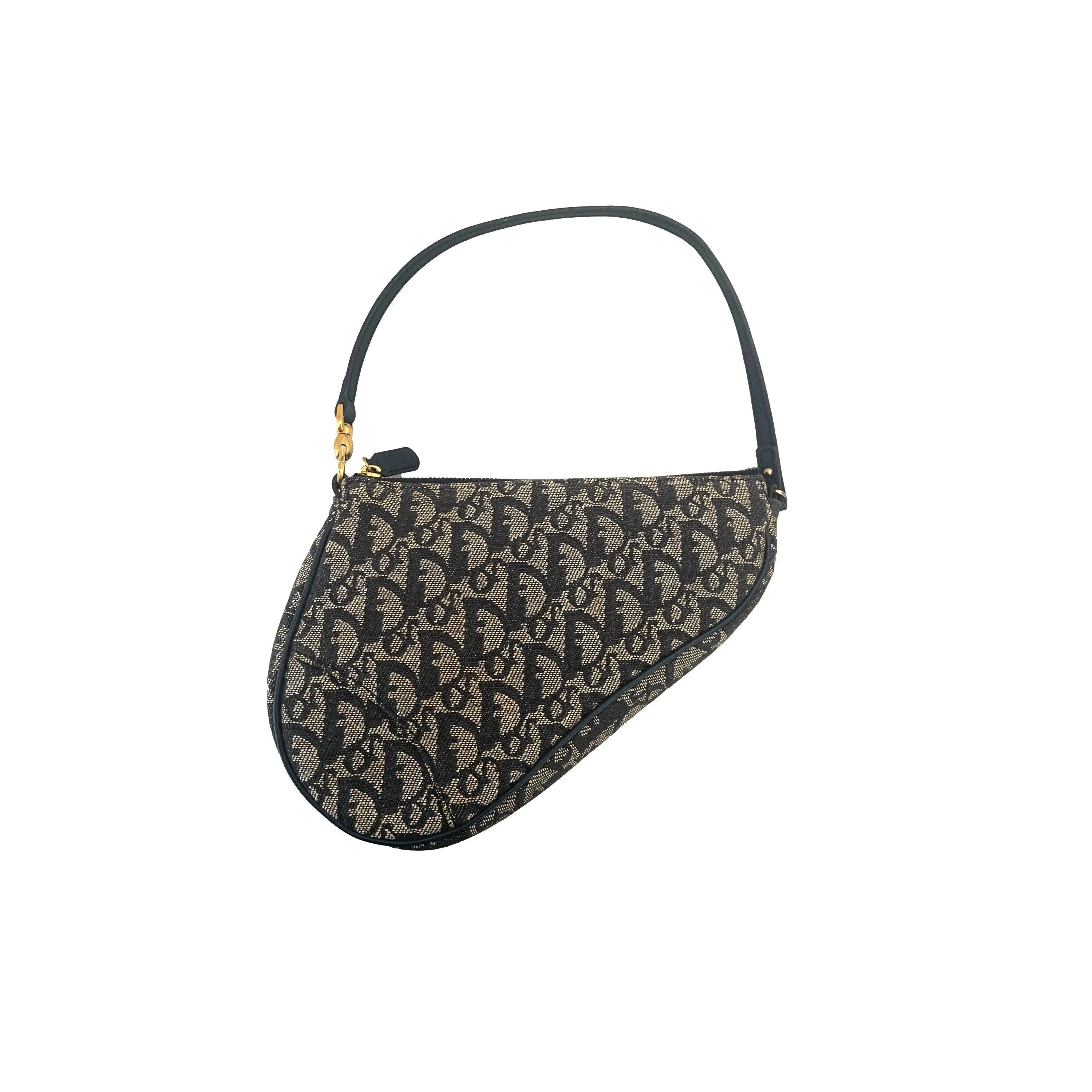 Dior Navy Monogram Mini Saddle