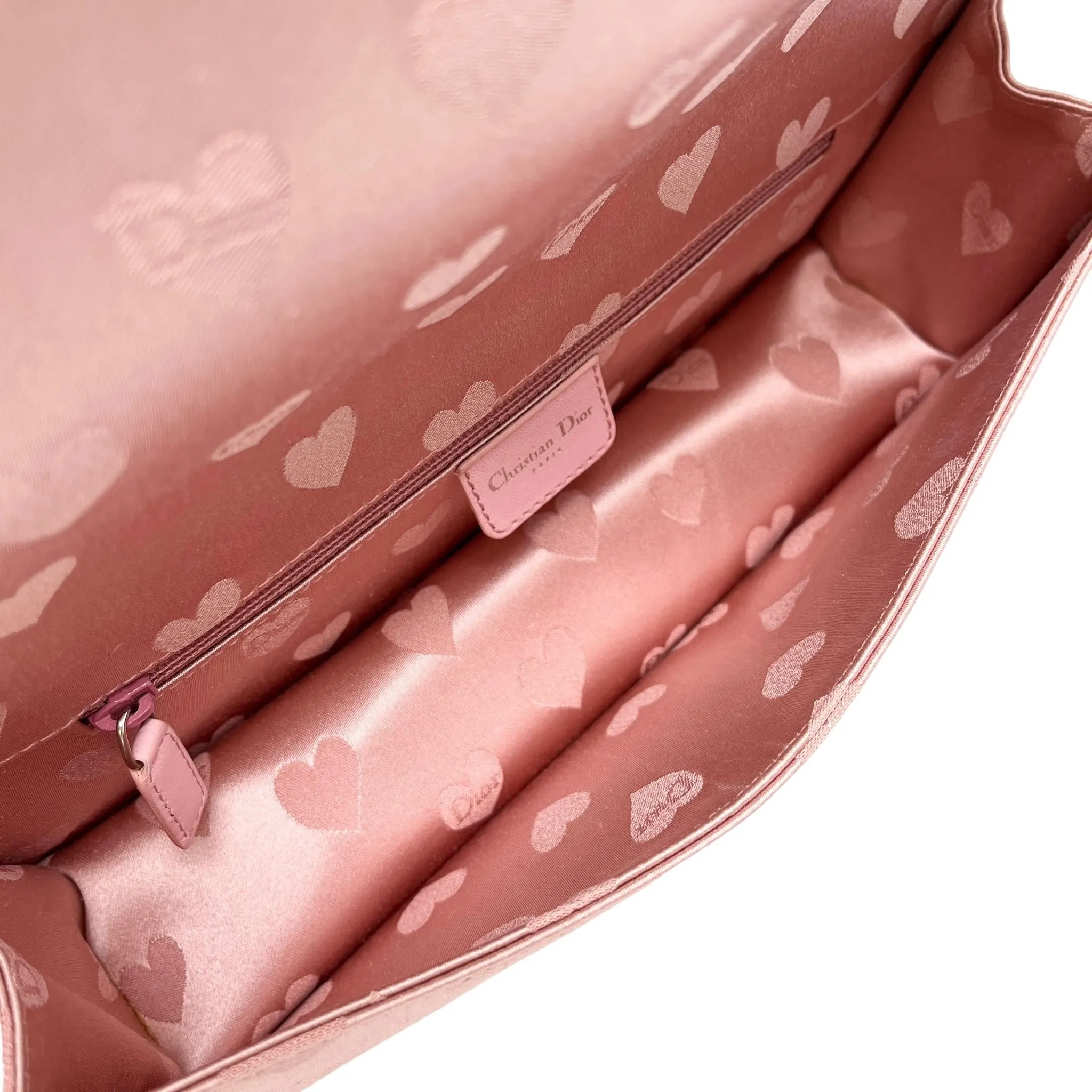Dior Pink   Black Satin Heart Bag