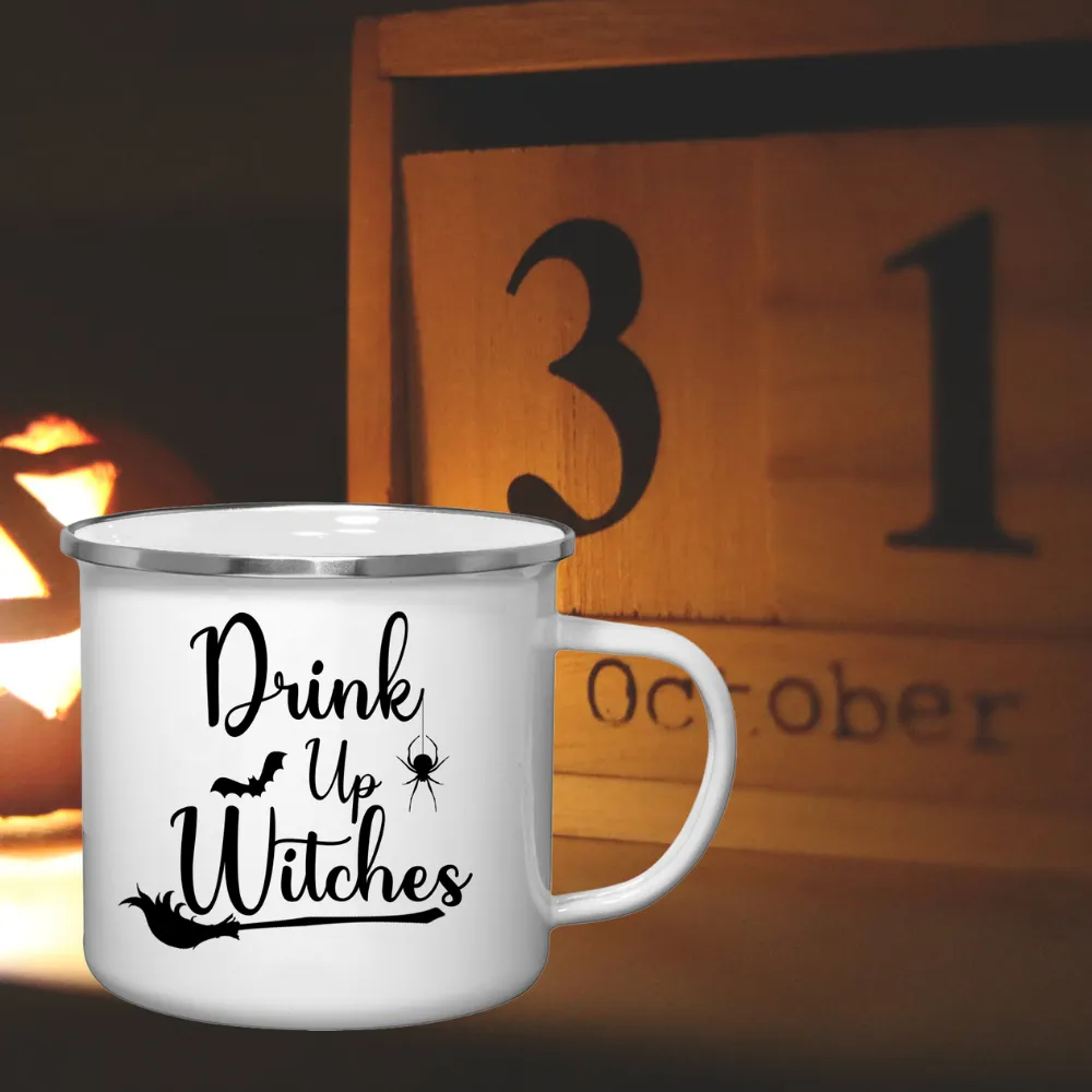 Drink Up Witches Retro Style Tin Mug