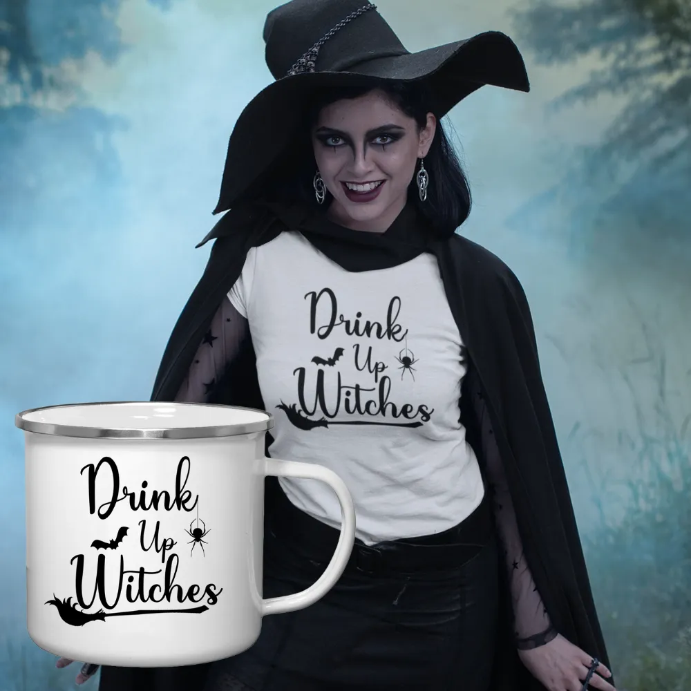 Drink Up Witches Retro Style Tin Mug