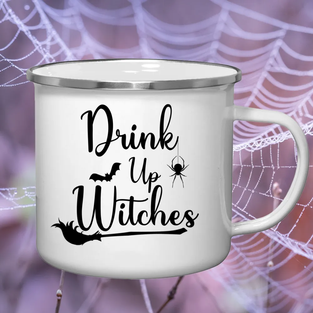 Drink Up Witches Retro Style Tin Mug