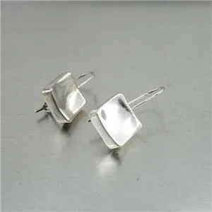 Drop Earrings 925 SilverHandmade Simple Modern Art Hammered Hadar Designers  ()