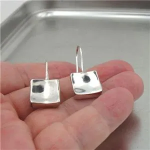 Drop Earrings 925 SilverHandmade Simple Modern Art Hammered Hadar Designers  ()