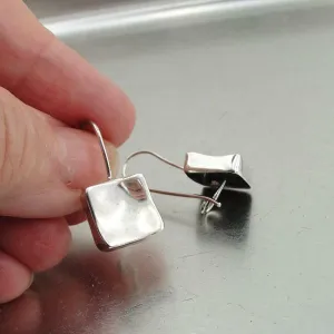 Drop Earrings 925 SilverHandmade Simple Modern Art Hammered Hadar Designers  ()