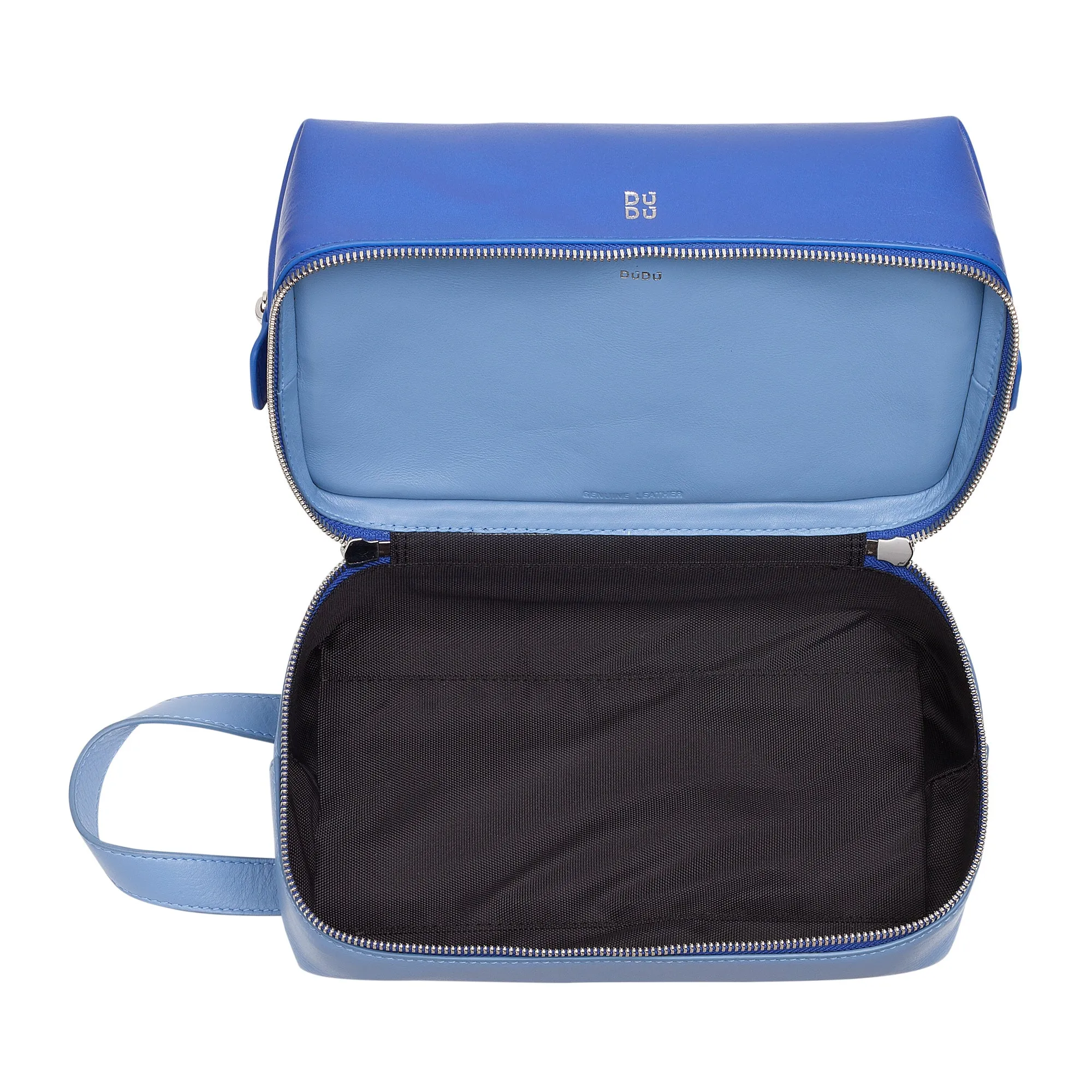 DUDU Beauty Travel Houses Men Woman, Hand -Colored Leather Toilet Bag, 2 Dispartures With Handle