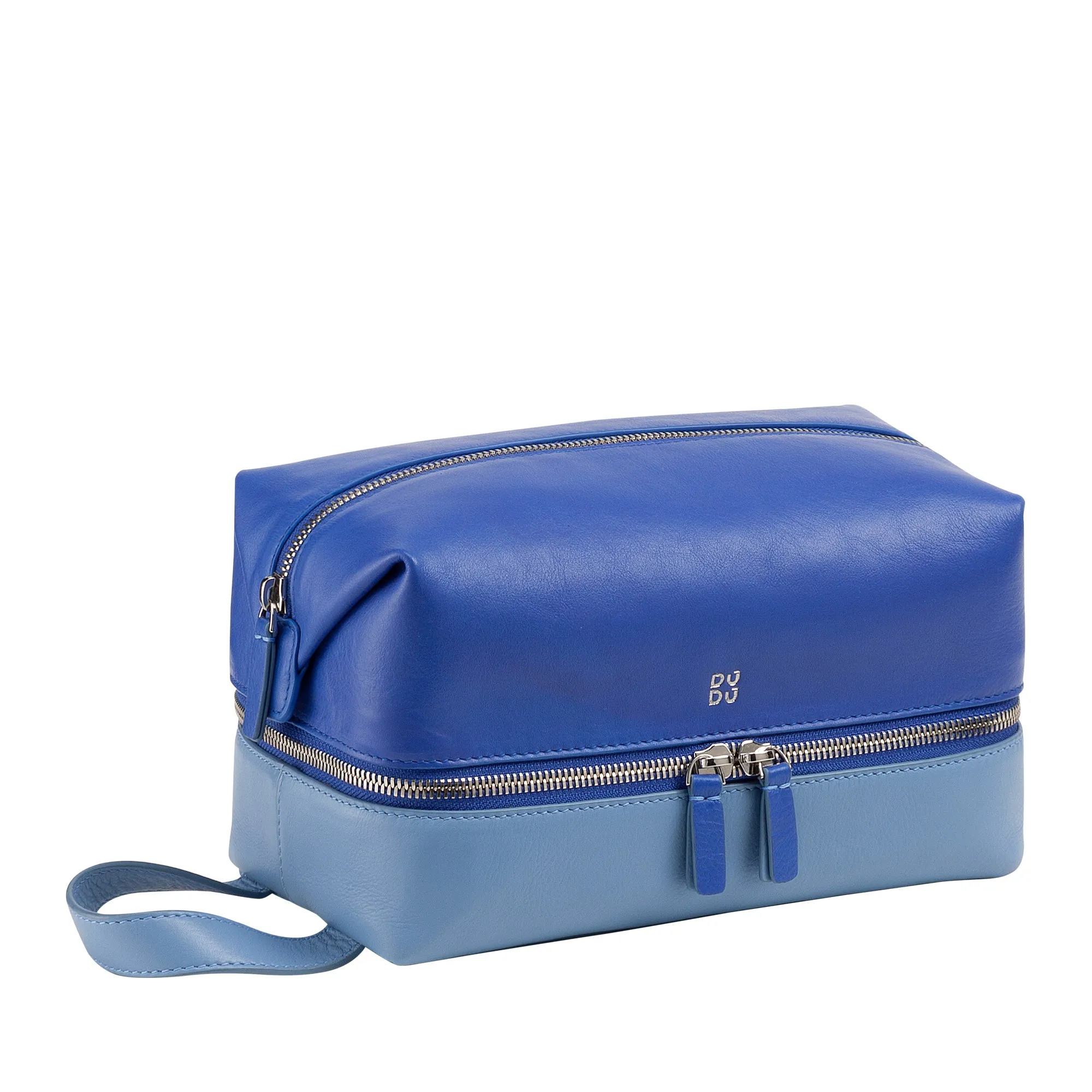 DUDU Beauty Travel Houses Men Woman, Hand -Colored Leather Toilet Bag, 2 Dispartures With Handle