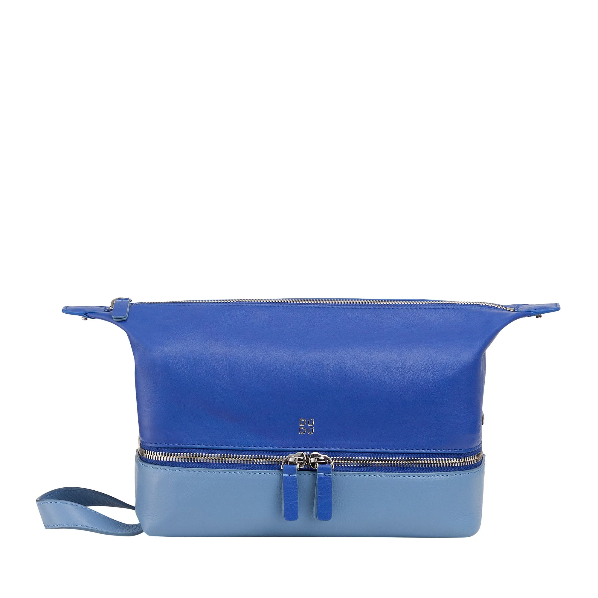 DUDU Beauty Travel Houses Men Woman, Hand -Colored Leather Toilet Bag, 2 Dispartures With Handle