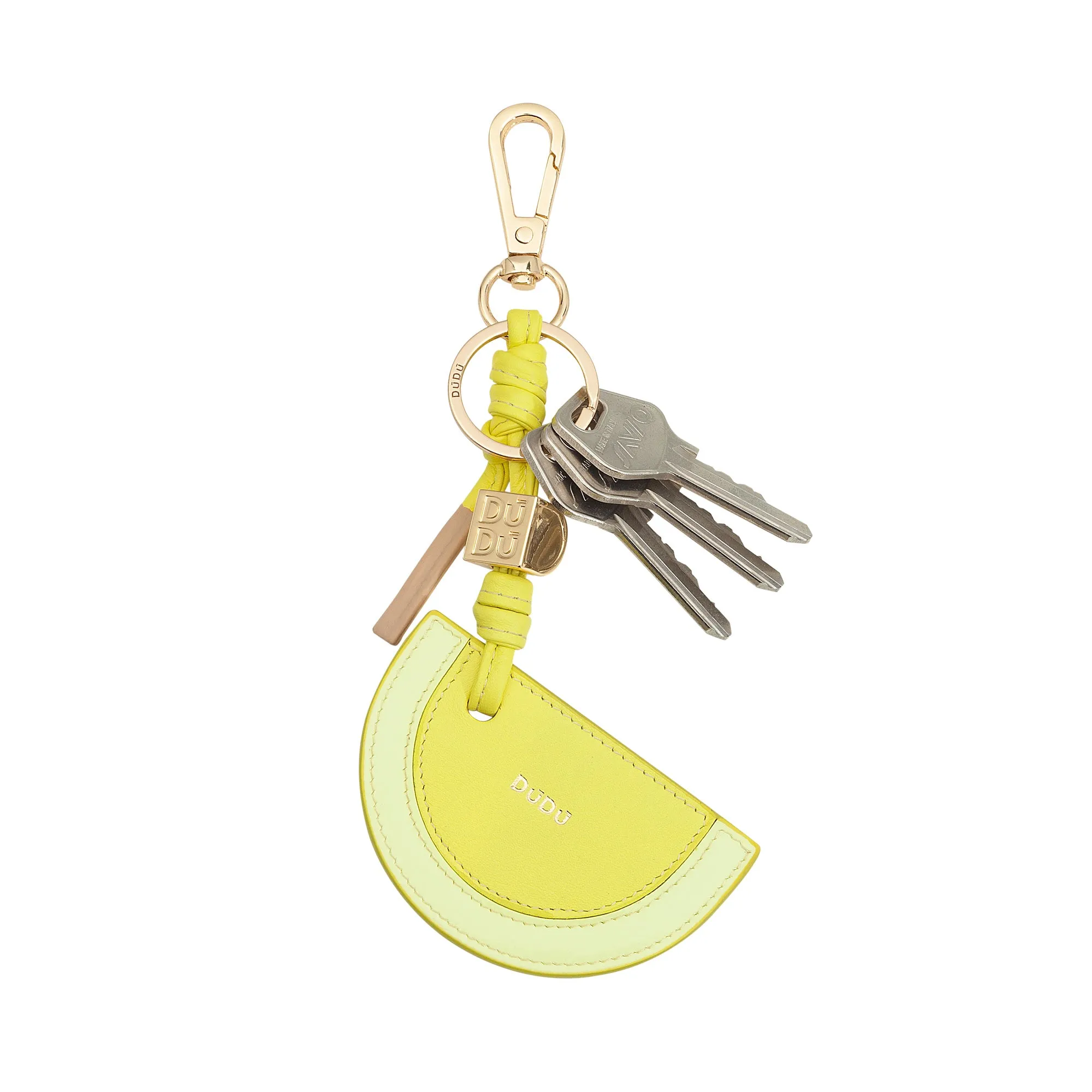 Dudu leather keychain with watermelon, colorful nice keychain, with ring and carabiner, design keychain