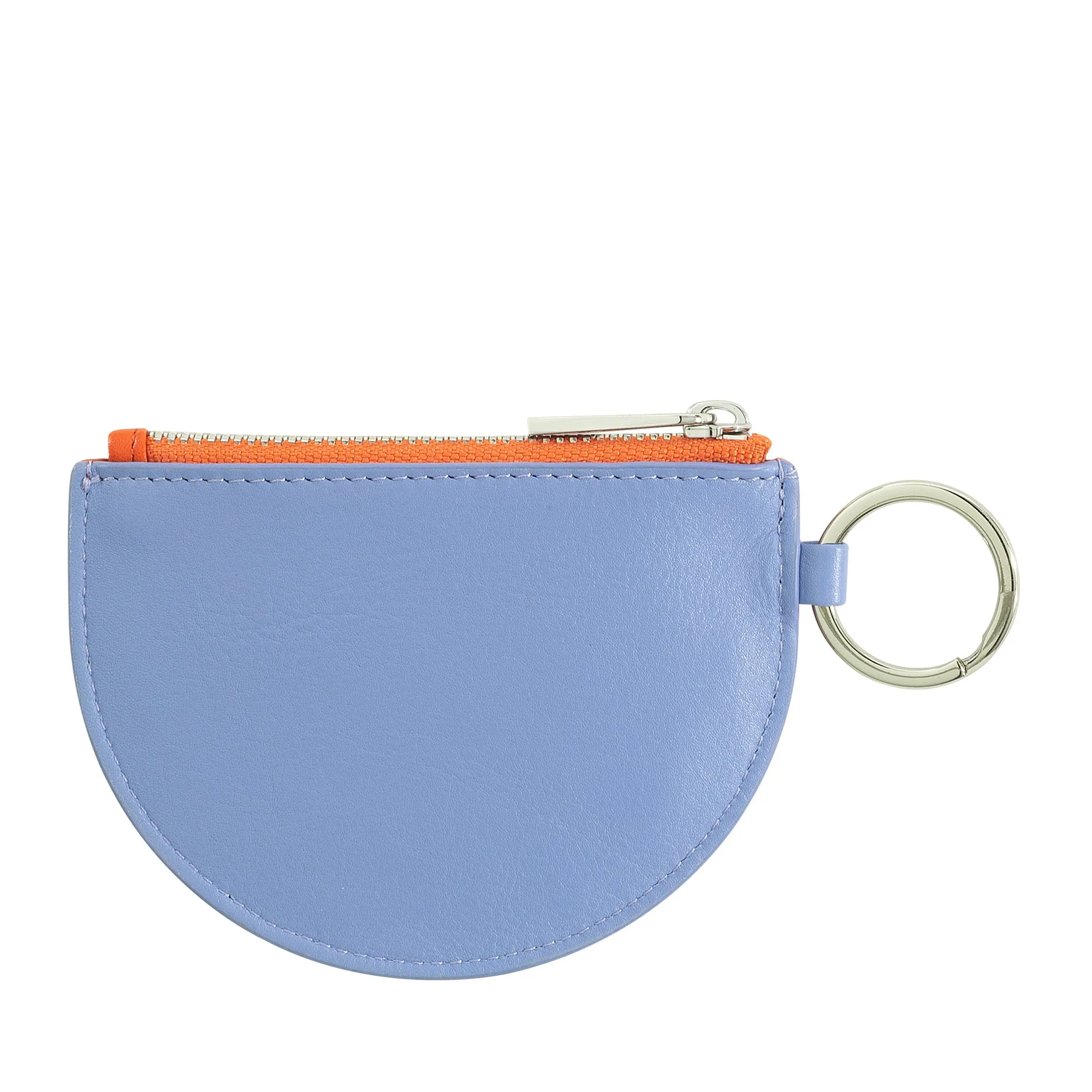 DUDU mini leather holder for women with zip zip zipper and two -color slim design keychain