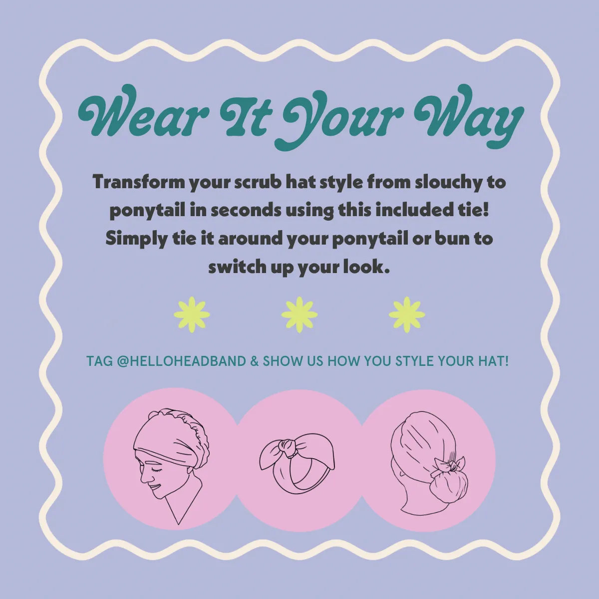 DuoStyle Scrub Hat - Playful Dinosaurs