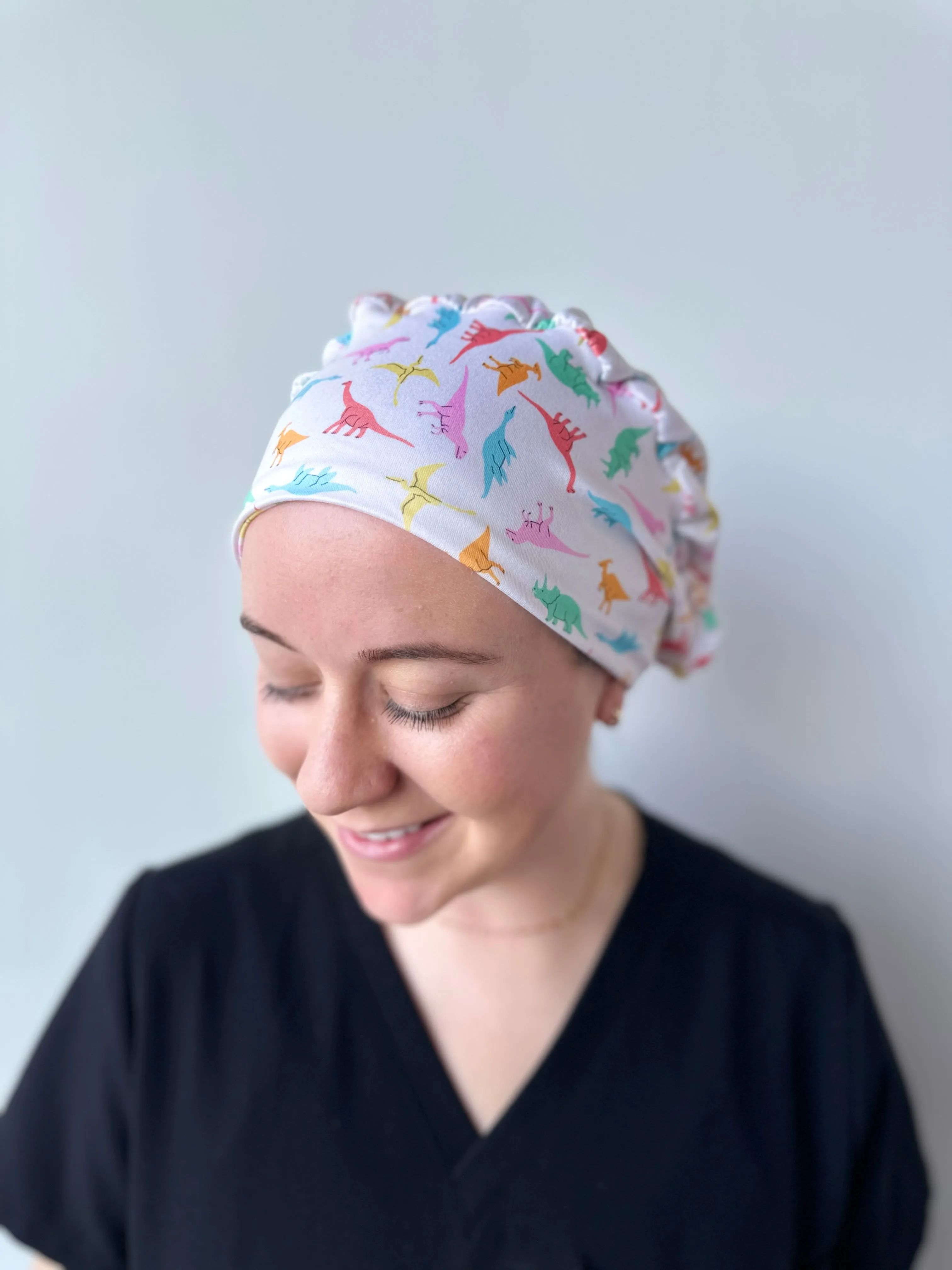 DuoStyle Scrub Hat - Playful Dinosaurs