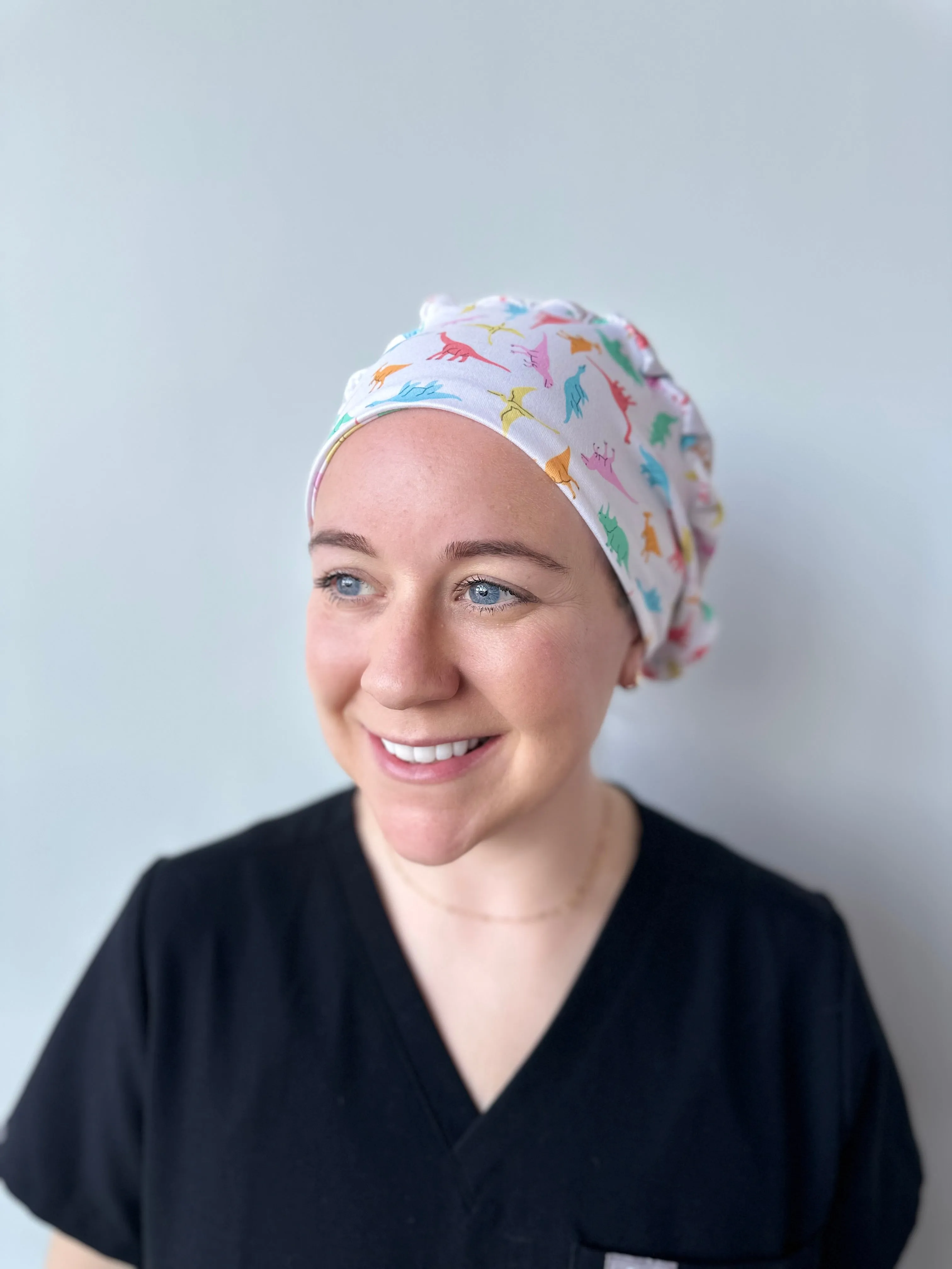 DuoStyle Scrub Hat - Playful Dinosaurs