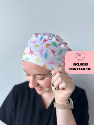 DuoStyle Scrub Hat - Playful Dinosaurs