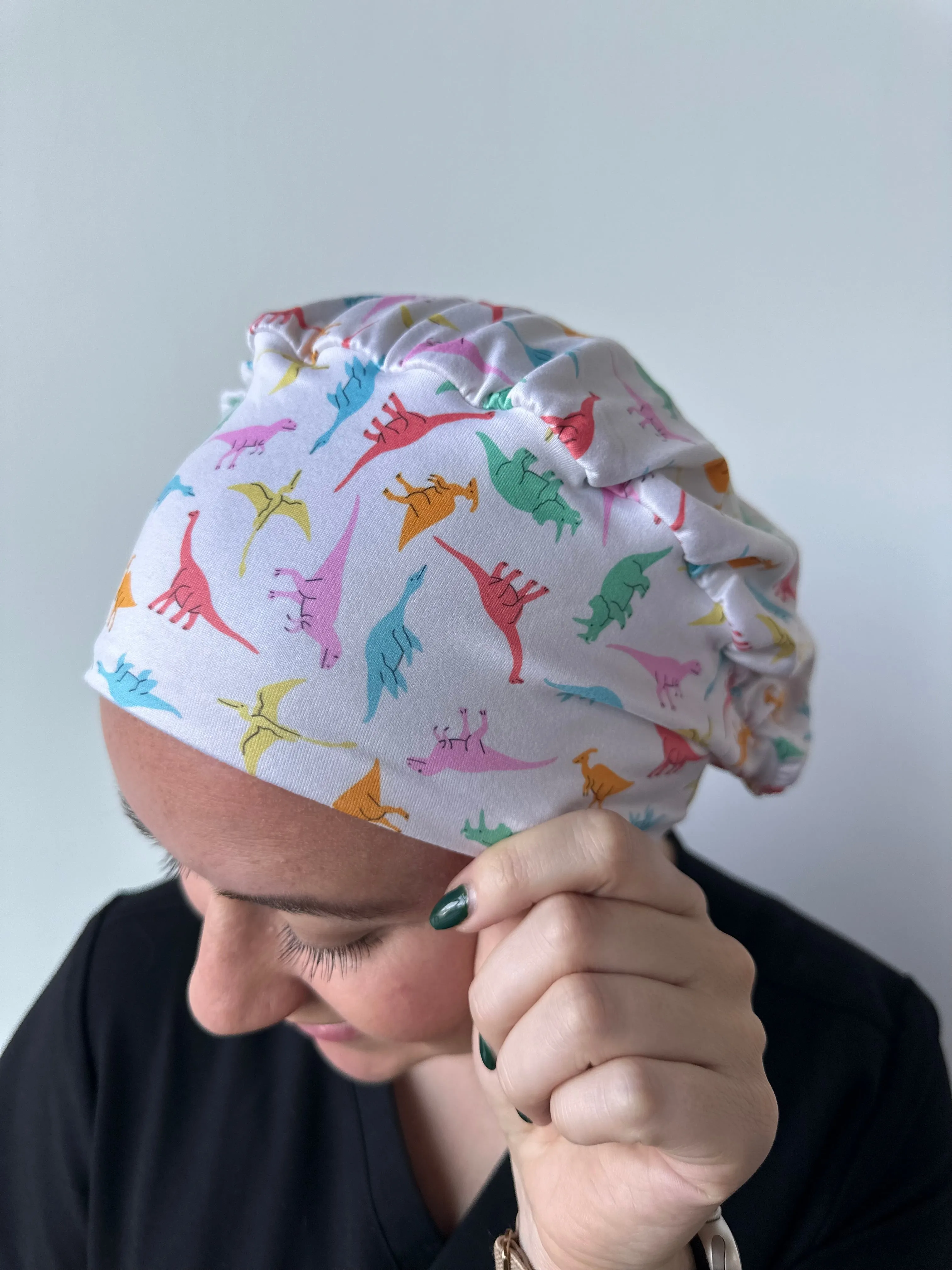 DuoStyle Scrub Hat - Playful Dinosaurs