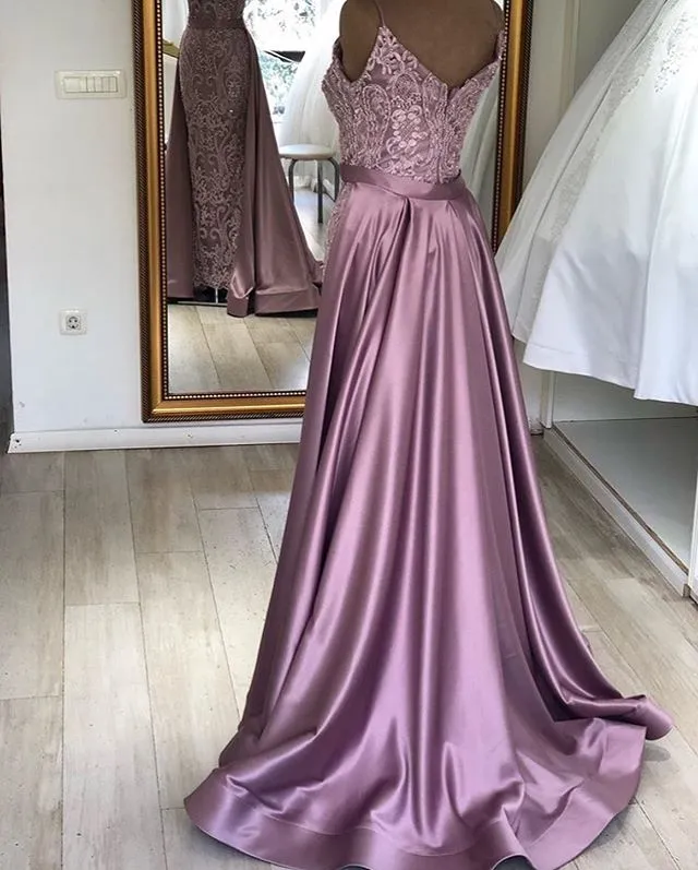 dusty pink lace appliqué evening dresses long 2020 detachable skirt elegant modest evening gown formal dress