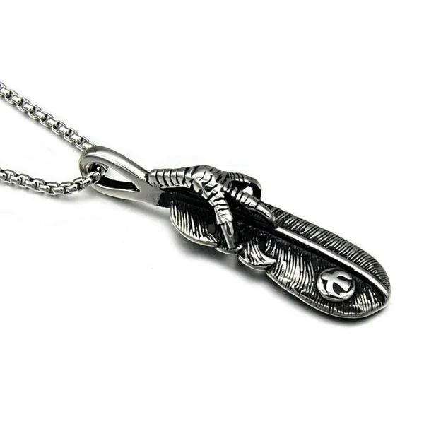 Eagle Claw Feather Pendant Necklace