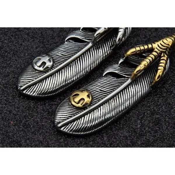 Eagle Claw Feather Pendant Necklace