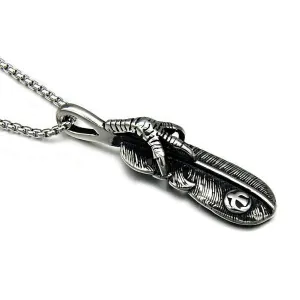 Eagle Claw Feather Pendant Necklace