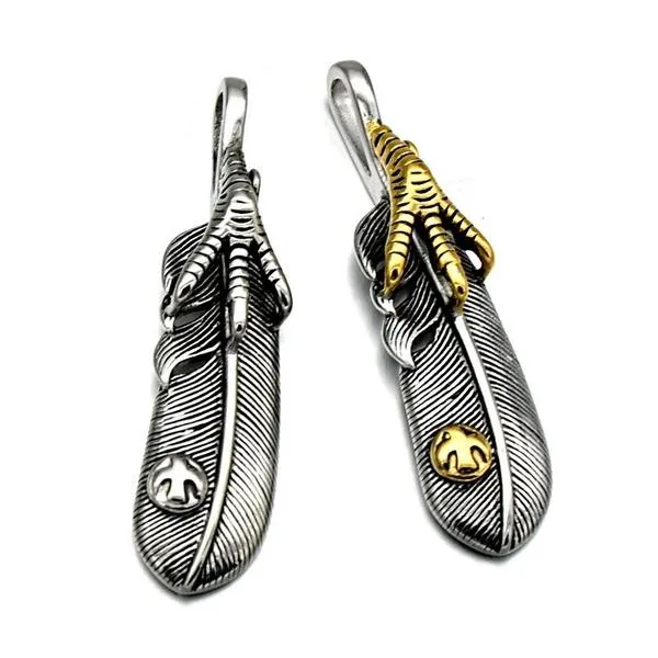 Eagle Claw Feather Pendant Necklace