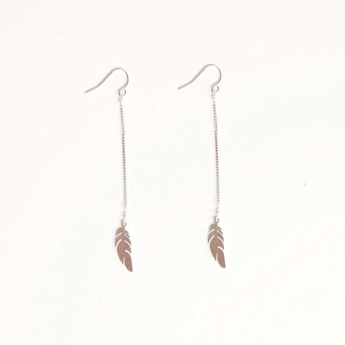 Earring with Feather Sterling Silver