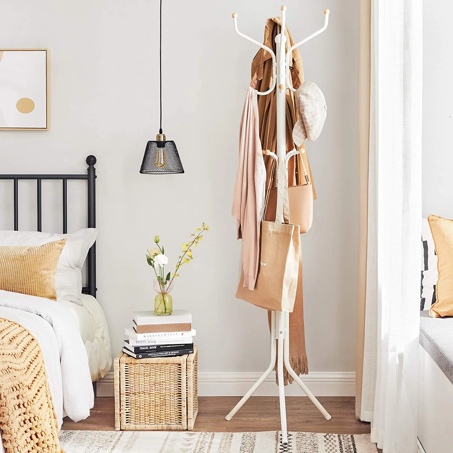 Easton Coat Rack Stand - Cream