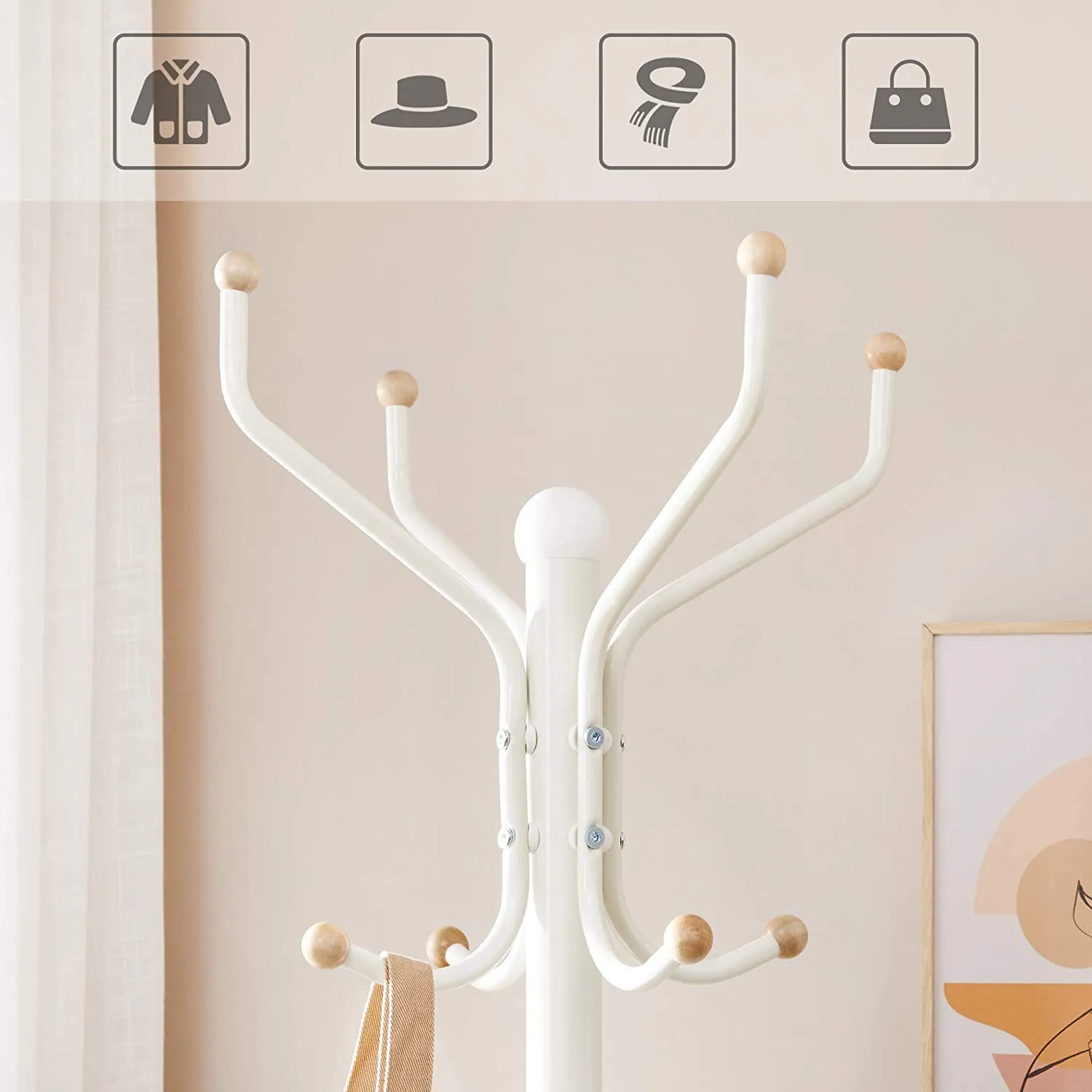 Easton Coat Rack Stand - Cream