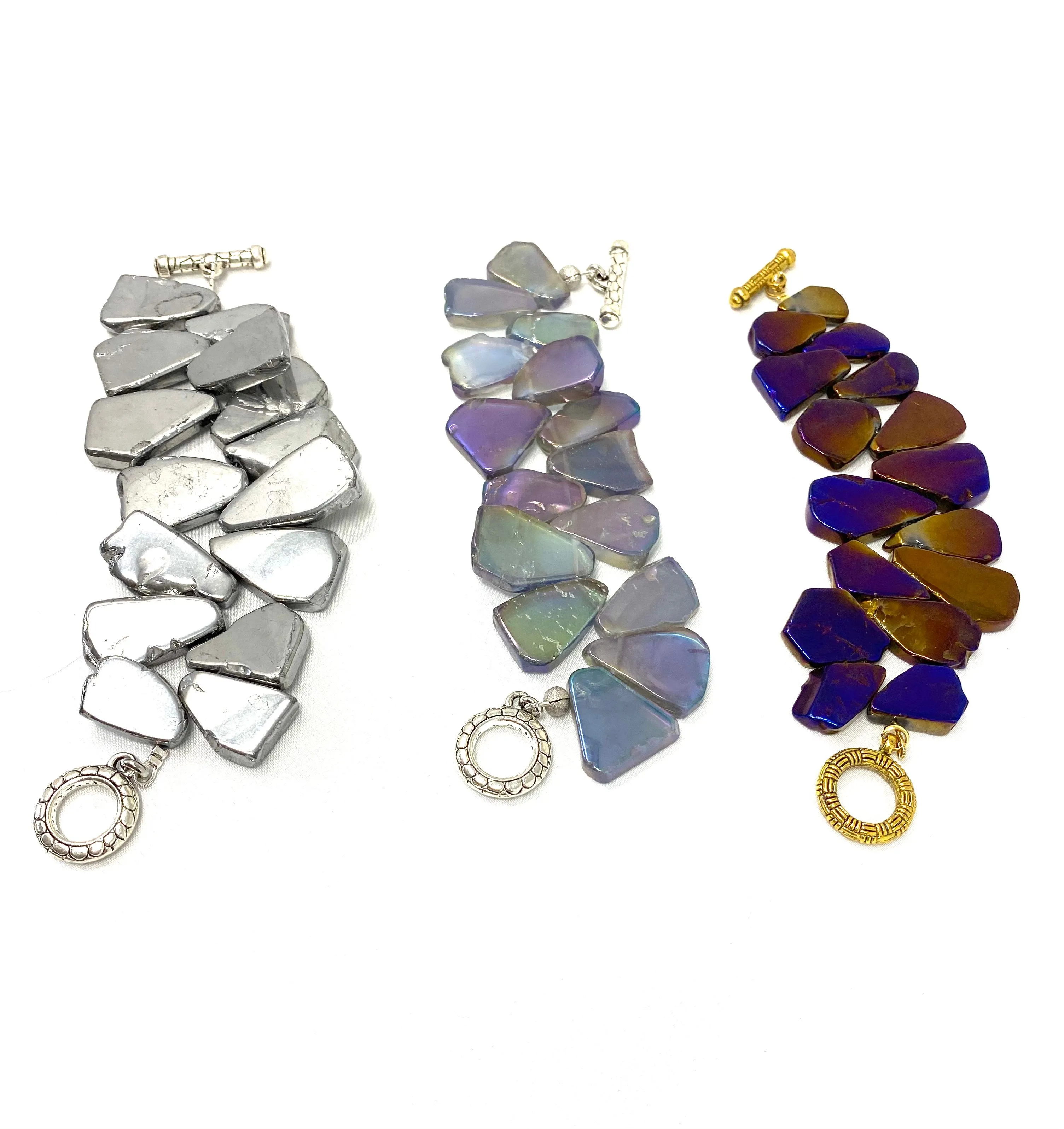 Electric Agate Bracelets
