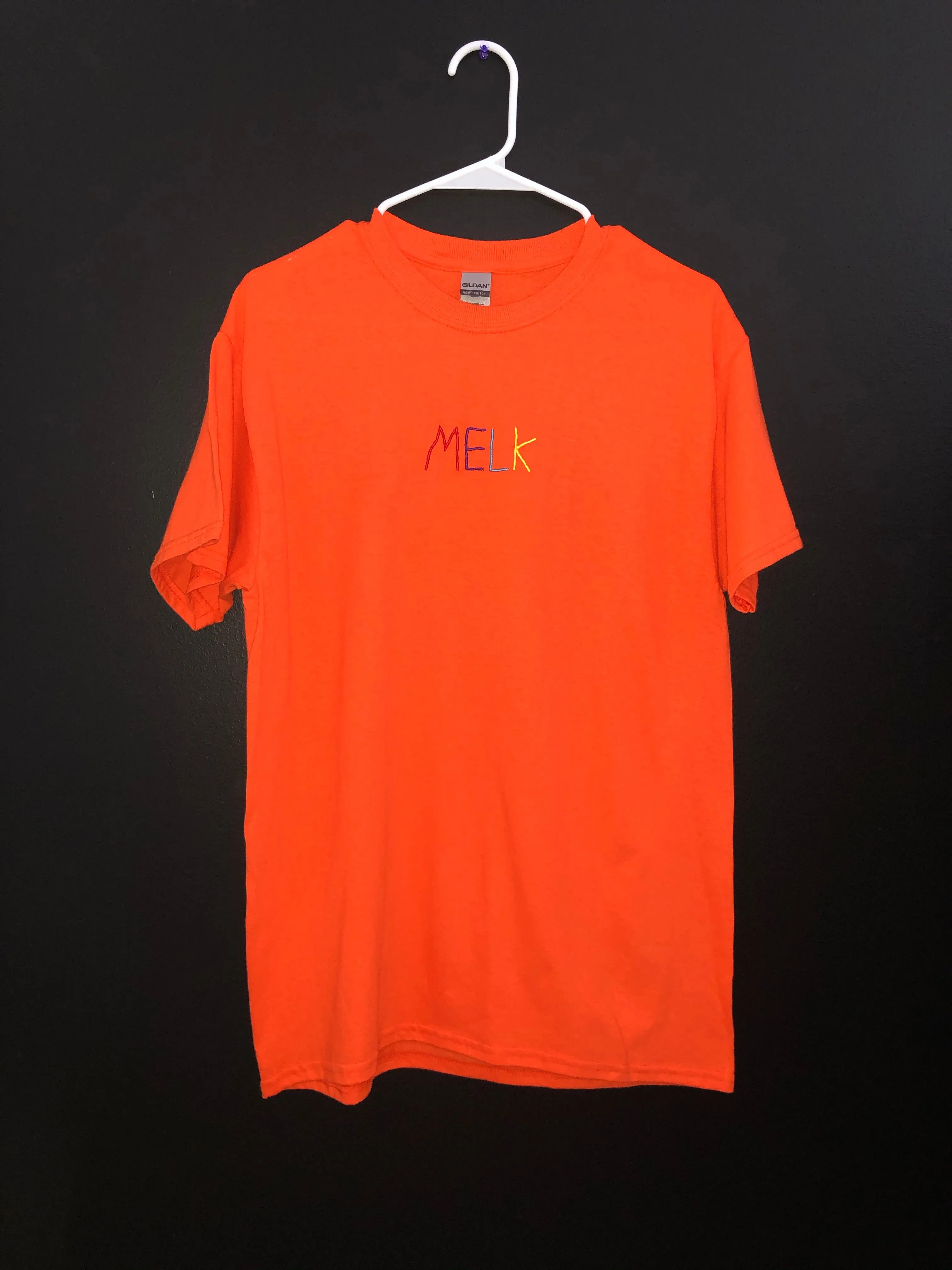 Embroidered Colorful MELK Logo Shirt (Orange)