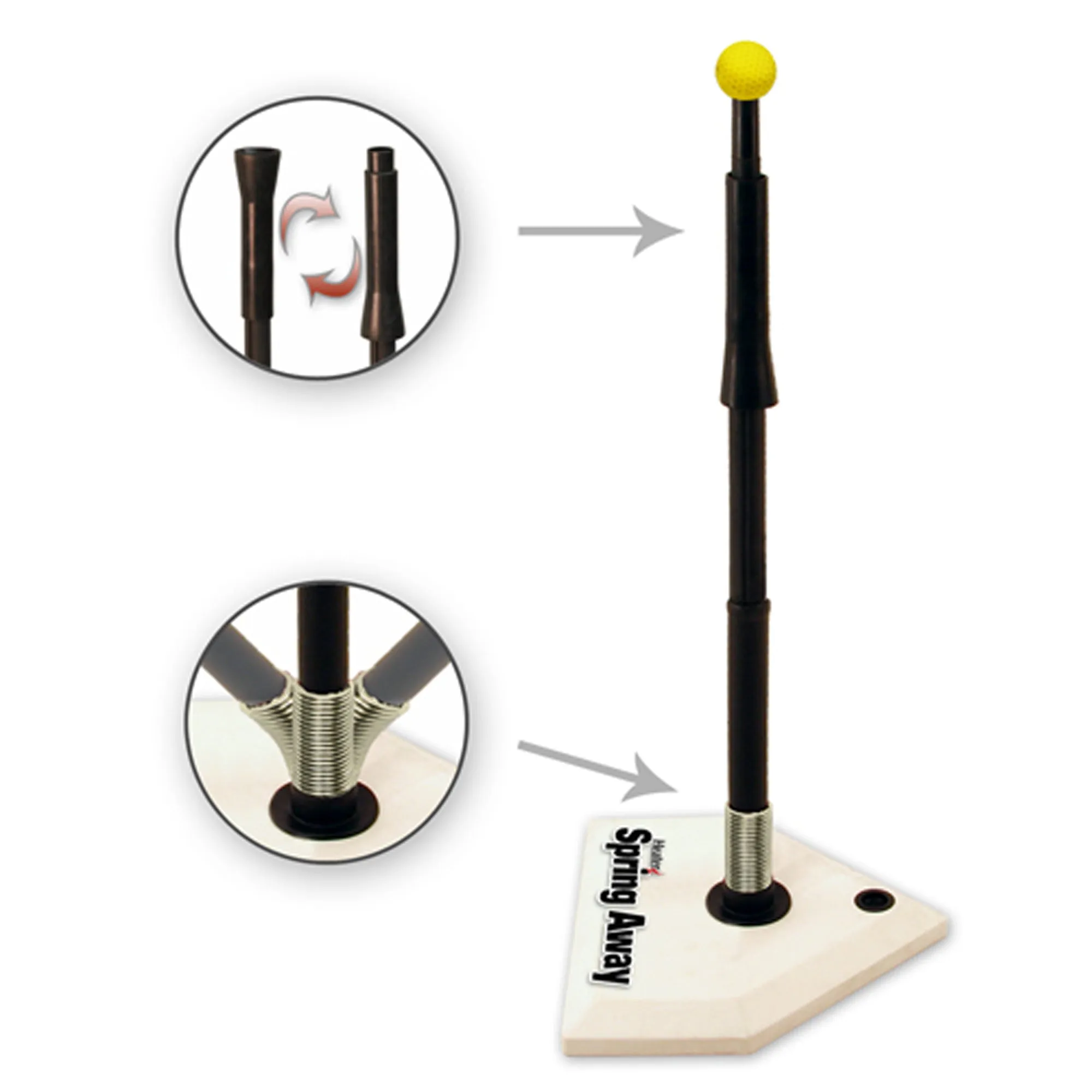 Entrenamiento Tee de Bateo Beisbol Softbol Heater Spring Away 60.9 cm a 86.3 cm