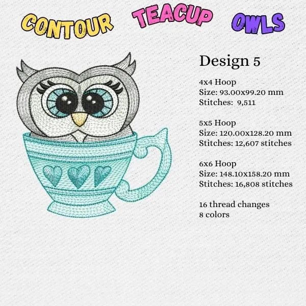 EW357  Contour Teacup Owls