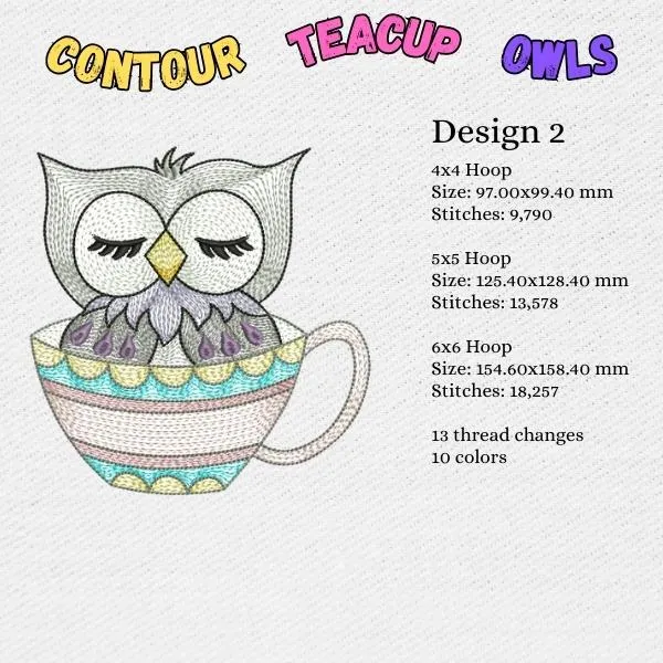EW357  Contour Teacup Owls