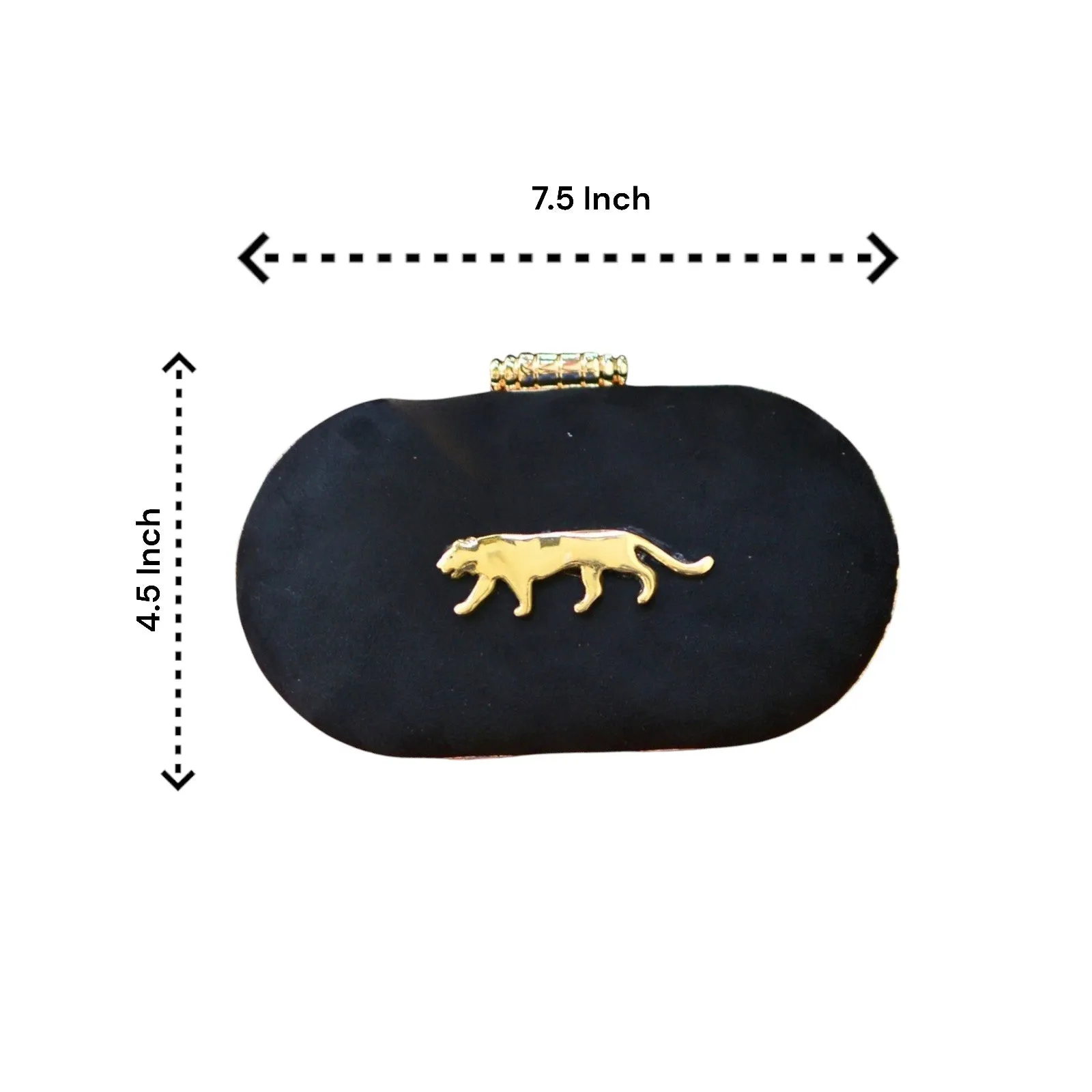 Exclusive Black Clutch with Jaguar Design