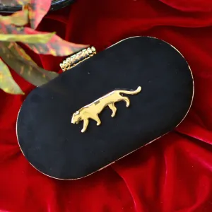 Exclusive Black Clutch with Jaguar Design