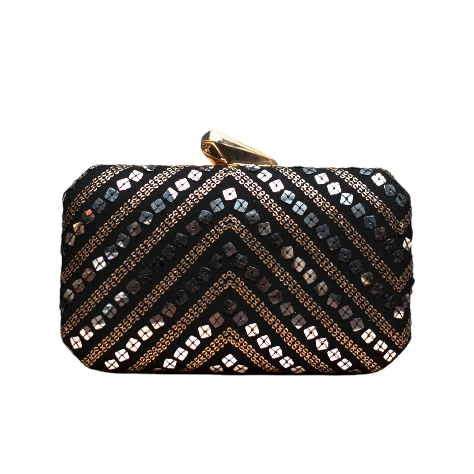 Exclusive Black Clutch with Sequence Work