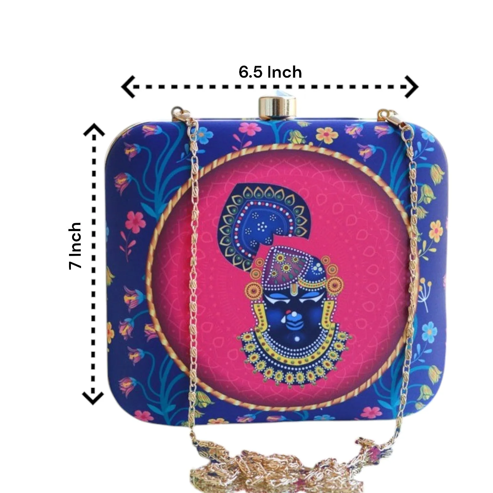 Exclusive Box Clutch with lord Krishna Portrait
