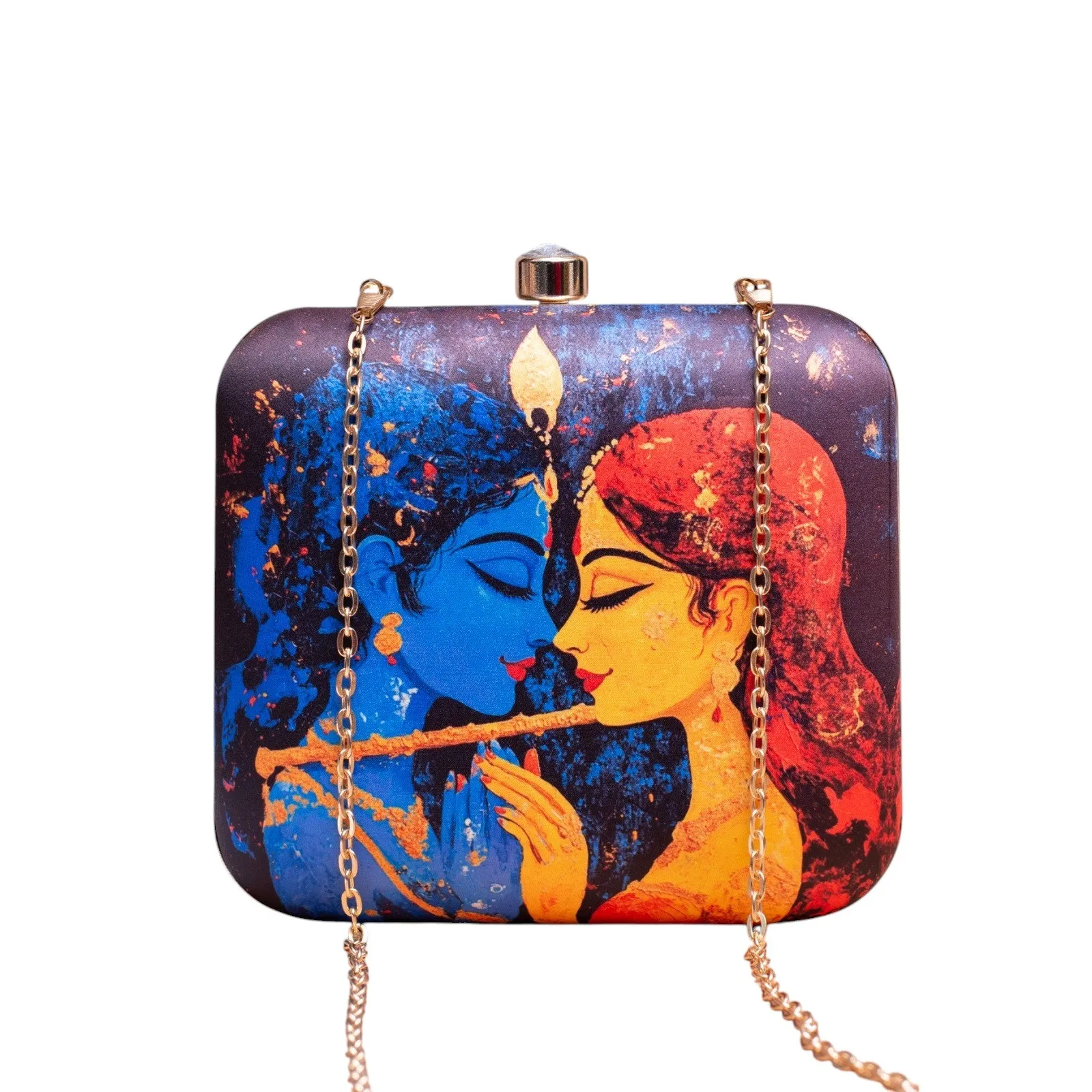 Exclusive Box Clutch with lord Krishna Portrait