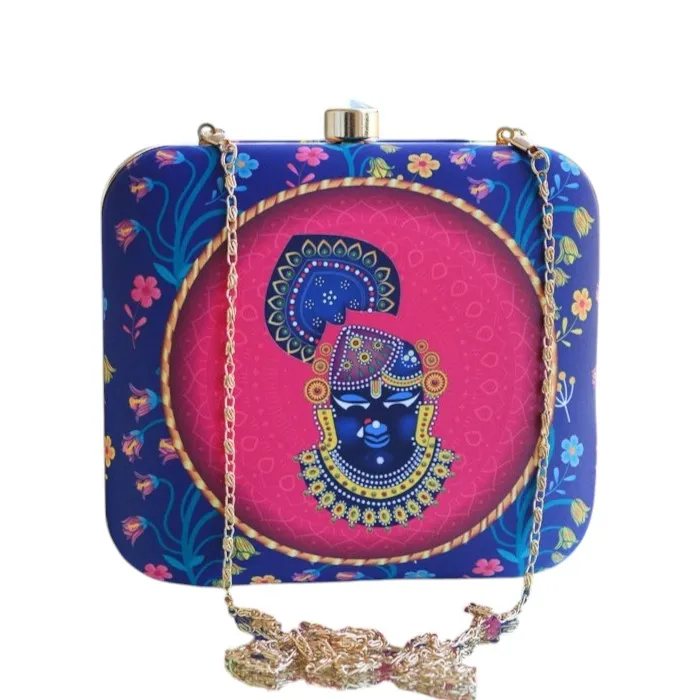 Exclusive Box Clutch with lord Krishna Portrait