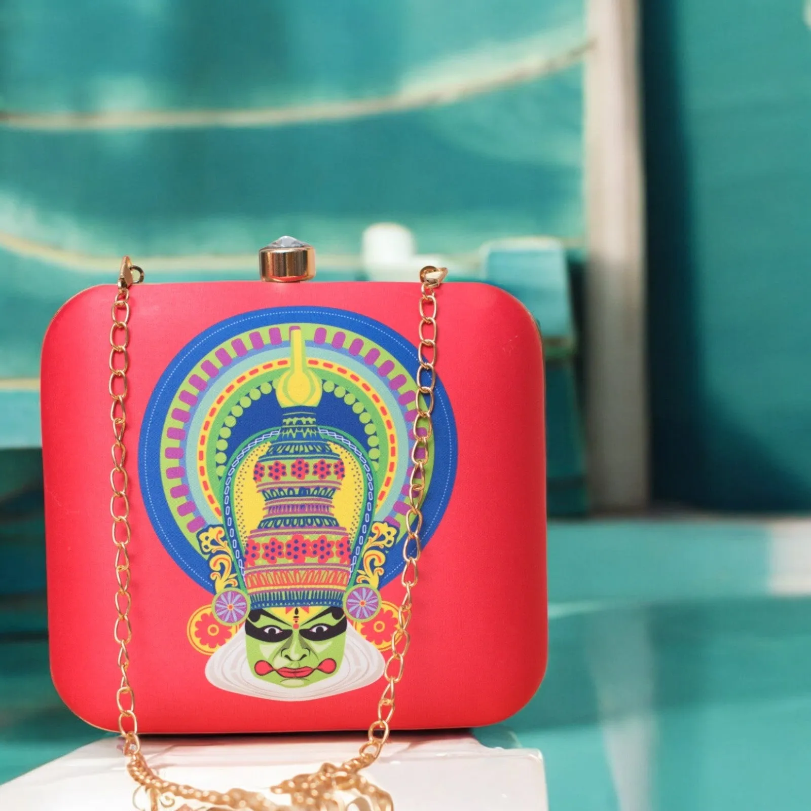 Exclusive Box Clutch with Pacha Vesham Portrait