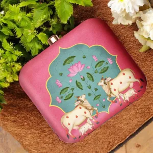 Exclusive Box Clutch with Pichawai & Calf Print