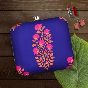 Exclusive Box Clutch with Pink Flower Print