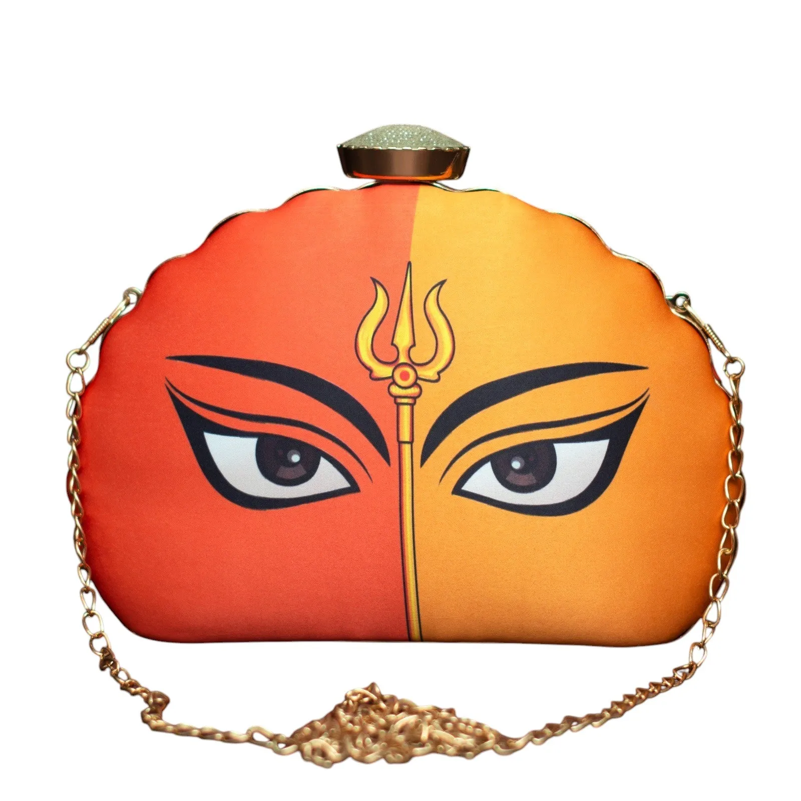 Exclusive Clutch with Eyes with Trishul Print
