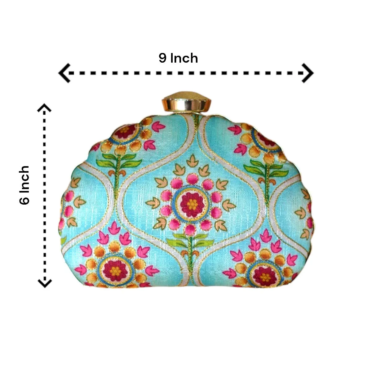 Exclusive Clutch with Unique Shape & Floral Design