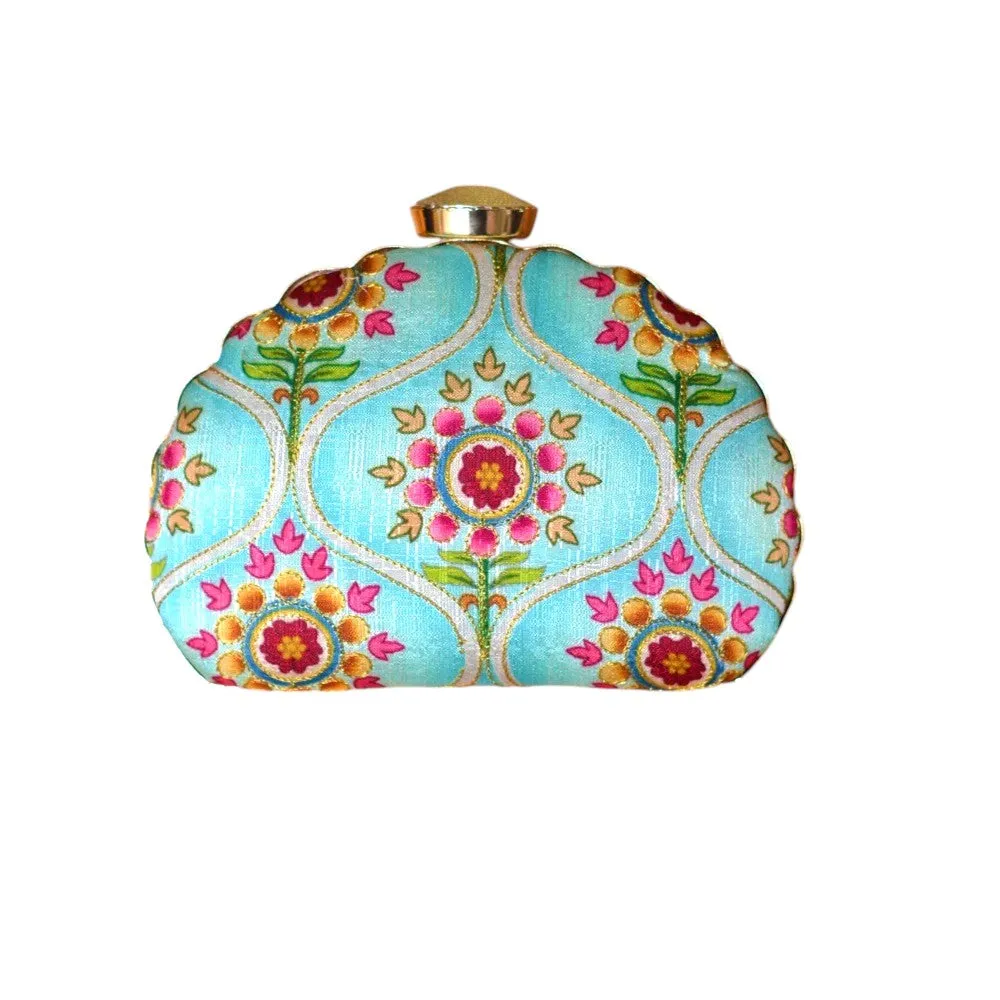 Exclusive Clutch with Unique Shape & Floral Design