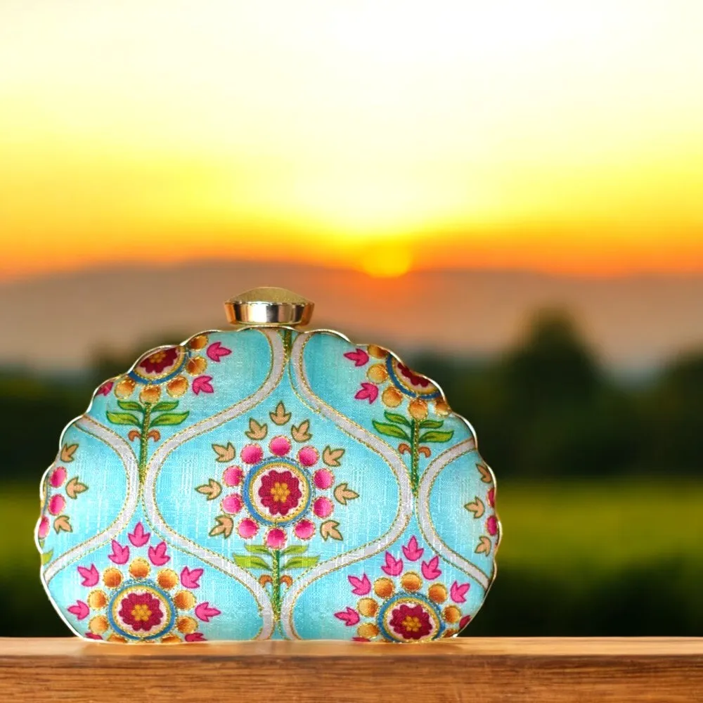 Exclusive Clutch with Unique Shape & Floral Design