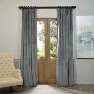 Exclusive Fabrics Natural Grey Velvet Blackout Curtain (1 Panel)